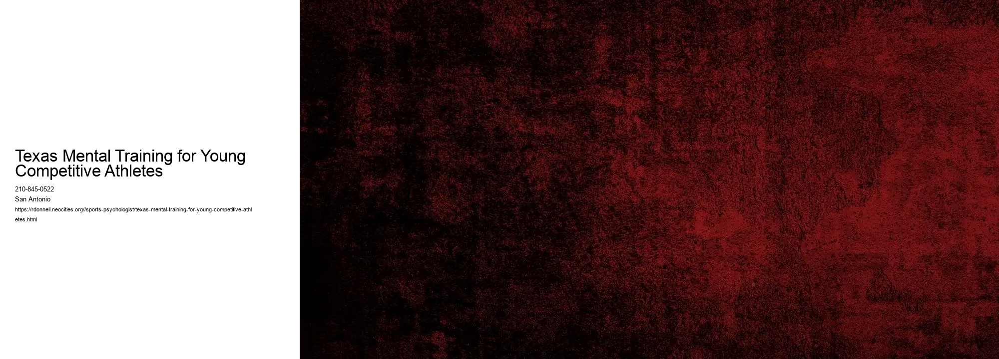 Texas Mental Training for Young Competitive Athletes